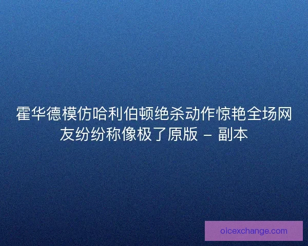 霍华德模仿哈利伯顿绝杀动作惊艳全场网友纷纷称像极了原版 - 副本