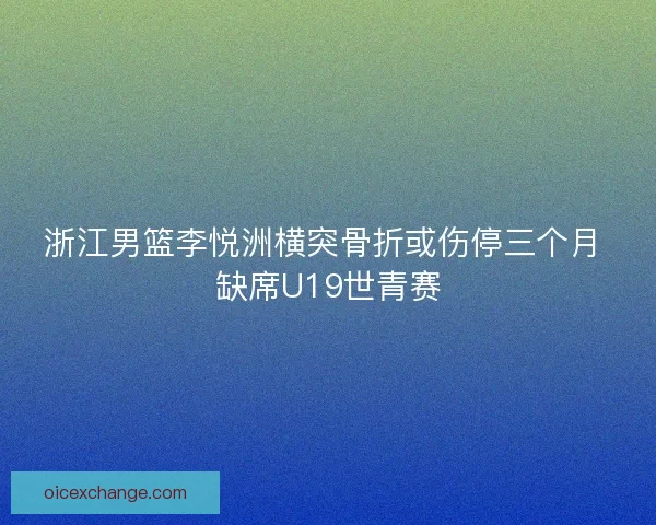 浙江男篮李悦洲横突骨折或伤停三个月 缺席U19世青赛 浙江男篮李悦洲横突骨折或伤停三个月 缺席U19世青赛